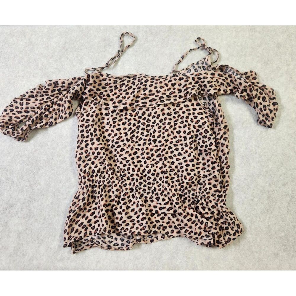 Moral Fiber Woman's Lepard Print Blouse Size XL - Picture 2 of 3